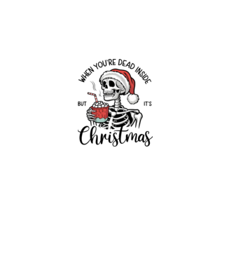 Dead inside, but it's christmas Alb model alb pe tricou