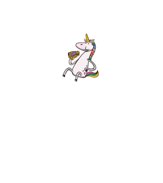 Unicorn cu prăjitură model alb pe tricou