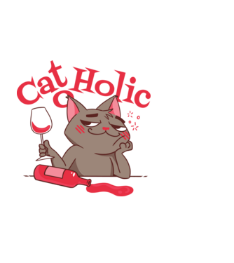 Catoholic - iubitor de pisici model negru pe tricou