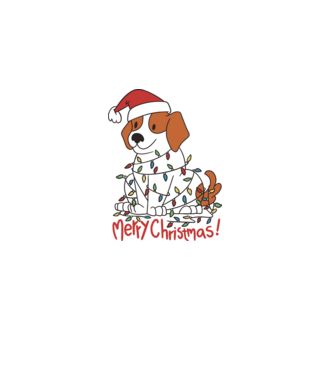Beagle Crăciun Fericit! model gri pe tricou