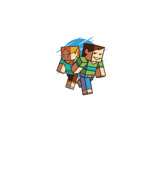Caractere Minecraft model alb pe tricou