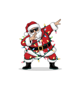 Santa Dab model alb pe tricou