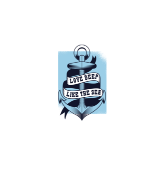 'Love deep like the sea ancoră dragoste Valentine''s Day' model albastru deschis pe tricou