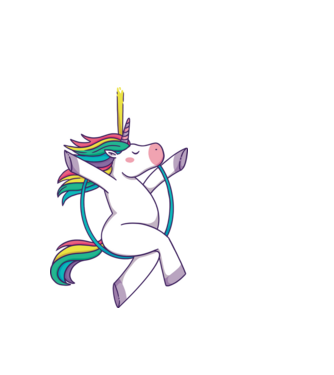 Unicorn pe cerc model alb pe tricou
