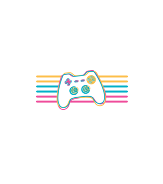 Gamer Controler Retro model negru pe tricou
