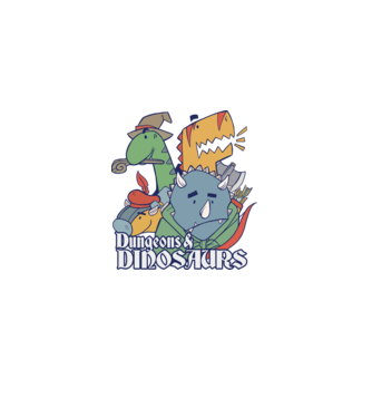 Dungeons and Dinosaurs model verde pe tricou