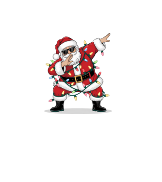 Santa Dab model alb pe tricou