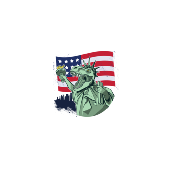 Ziua Independenței americane 4 iulie T-rex model alb pe tricou