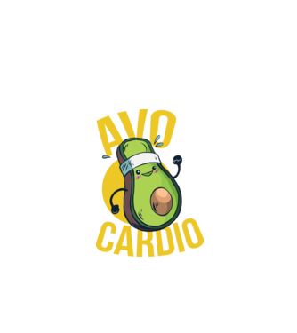 Avo Cardio Antrenament Avocado model negru pe tricou