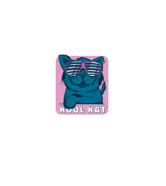 Kool Cat - Pisică Cool model negru pe tricou
