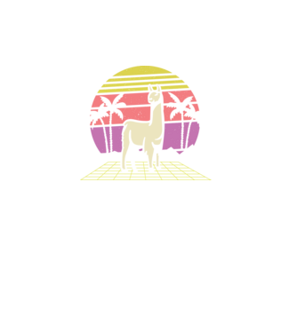 Lama Retro model turcoaz pe tricou
