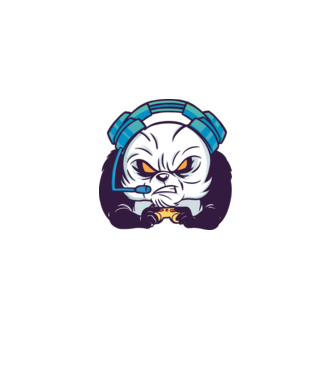 Gamer Panda model alb pe tricou