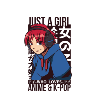Doar o fată căreia îi place Anime și K-Pop model alb pe tricou