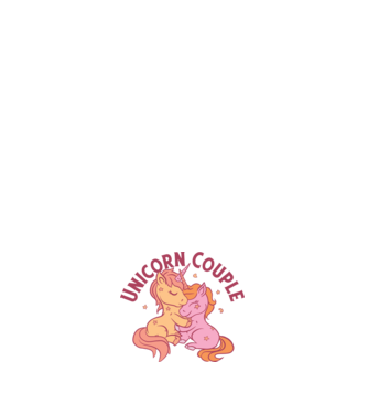 Pereche Unicorn model alb pe tricou