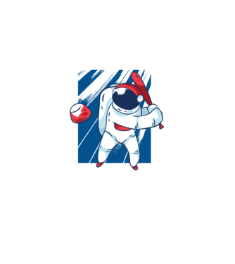 Baseball Astronaut model negru pe tricou
