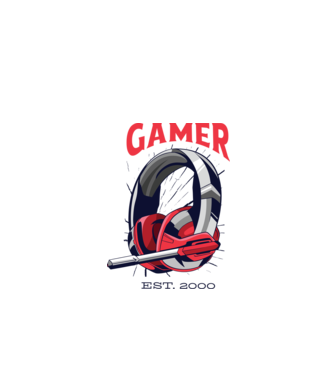 Gamer est. 2000 model alb pe tricou