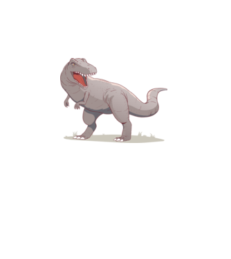 Dinozaur T-rex model turcoaz pe tricou