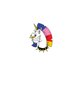 Punk unicorn model albastru jeanși pe tricou