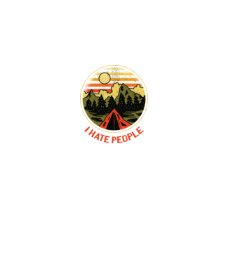 Urăsc oamenii tricou de camping model negru pe tricou