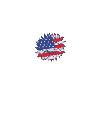 Floarea-soarelui americană Usa Sunflower model alb pe tricou