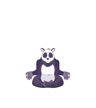 Panda Meditație model nisipiu pe tricou