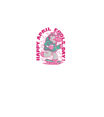Ziua proștilor Unicorn model negru pe tricou