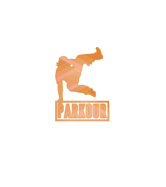 Tricou Parkour cu inscripție model alb pe tricou