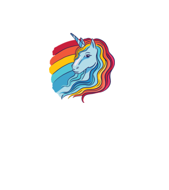 Unicorn cu Curcubeu model mov pe tricou
