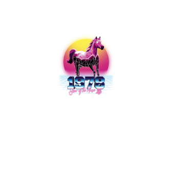 1978 Year of the Horse model negru pe tricou