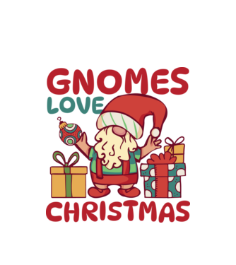 Gnomes LOVE Christmas model alb pe tricou
