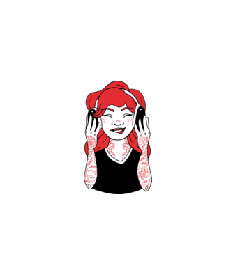 Fată Gamer tatuată model turcoaz pe tricou