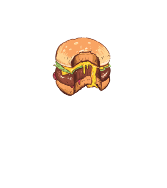 Hamburger model turcoaz pe tricou