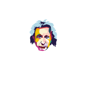 Einstein abstract model alb pe tricou