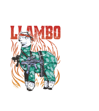Llambo Lama model alb pe tricou