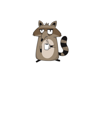 Raton cu cafea model gri pe tricou