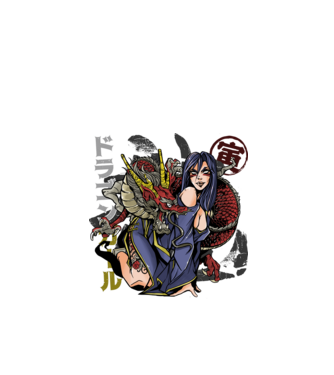 Dragon sexy Anime model negru pe tricou