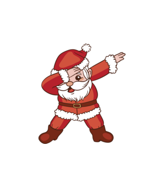 Santa Dab model alb pe tricou