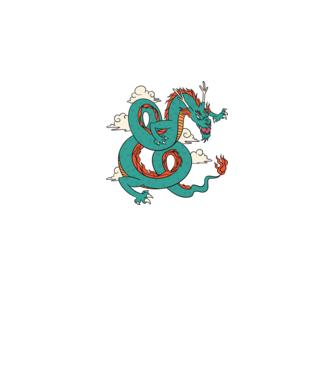 Dragon Chinez model negru pe tricou