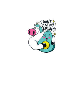 Unicorn Avocado Prietenie model gri închis pe tricou