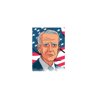 Joe Biden USA model negru pe tricou