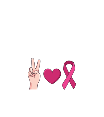 Peace Love lupta împotriva cancerului de sân model nisipiu pe tricou