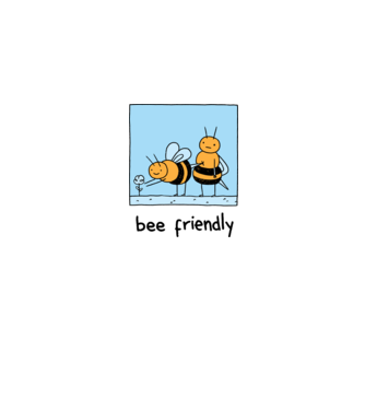 Bee friendly model gri pe tricou