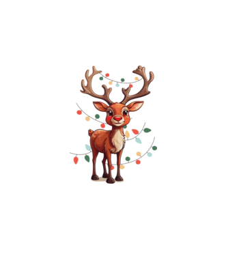 Festive Rudolph model alb pe tricou