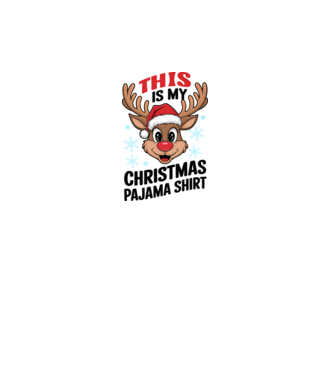 Christmas Pajama Reindeer Alb model galben neon pe tricou