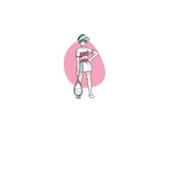 Anime Jucător de tenis fată model alb pe tricou