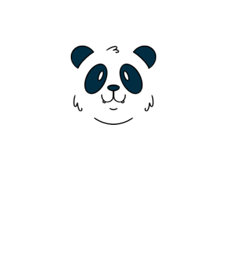 Cap de panda model alb pe tricou