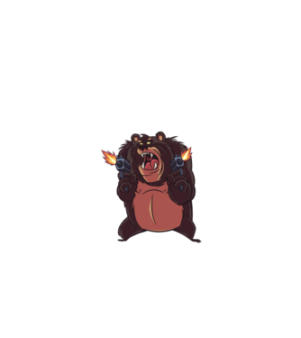 Pew Pew Pew Madafakas Urs model negru pe tricou