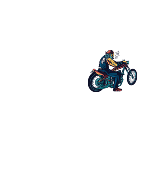 Motociclist Chopper model galben neon pe tricou