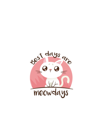 Best days are Meowdays model alb pe tricou