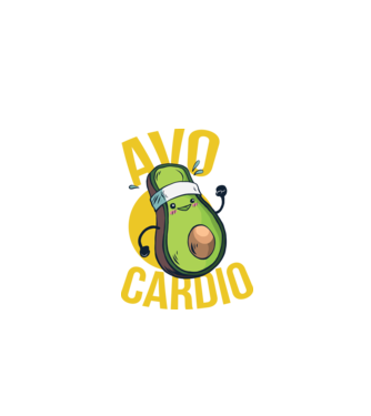 Avo Cardio Antrenament Avocado model albastru închis pe tricou